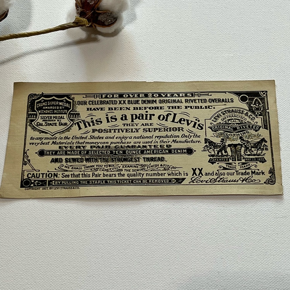 Vintage Levi Advertising Tag